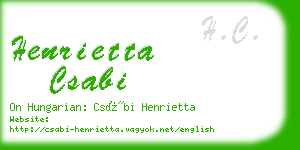 henrietta csabi business card